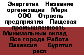 Энергетик › Название организации ­ Марк 4, ООО › Отрасль предприятия ­ Пищевая промышленность › Минимальный оклад ­ 1 - Все города Работа » Вакансии   . Бурятия респ.